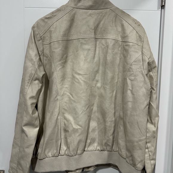 Addition Elle Cream Plus Size Faux Leather Jacket - Picture 2 of 14
